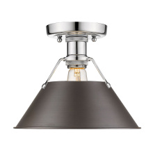 Golden 3306-FM CH-RBZ - Yep by Golden Lighting Orwell 1-light Flush Mount in Chrome and Rubbed Bronze shade
